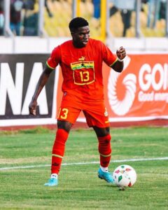 Ernest Nuamah in the black stars jersey